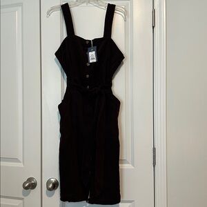 Eggplant Purple Corduroy Button-Down Dress